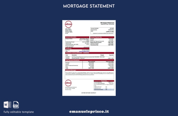 stile verificato Modello di estratto conto ipotecario Kenya Absa Bank Modello Wo